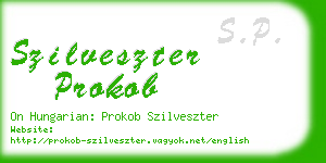 szilveszter prokob business card